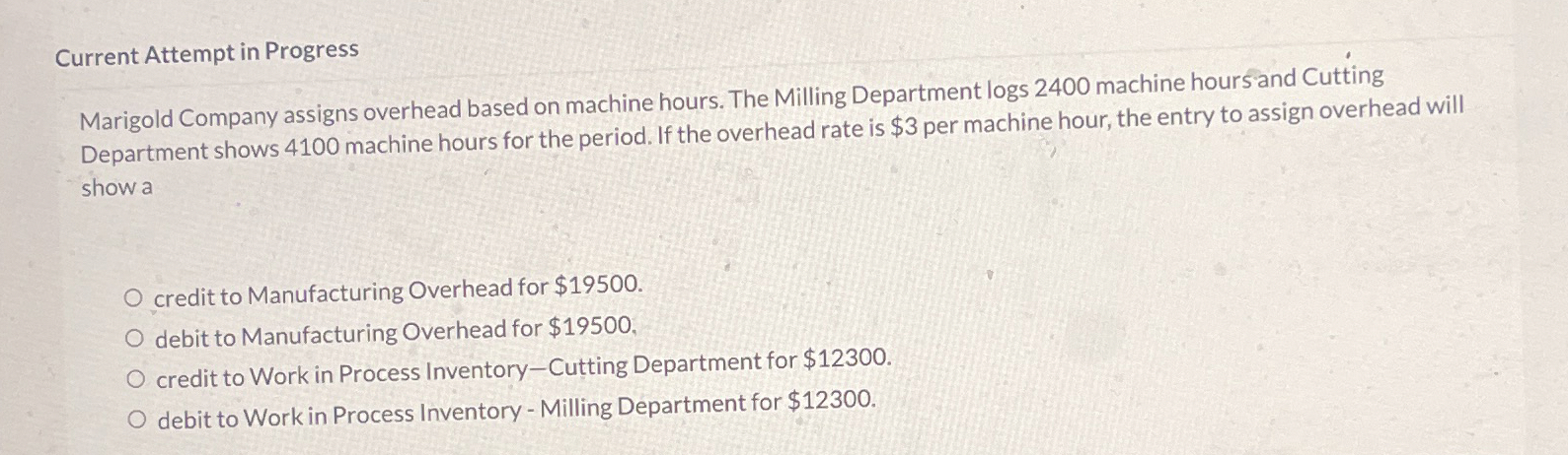 Current Attempt in Progress Marigold Company