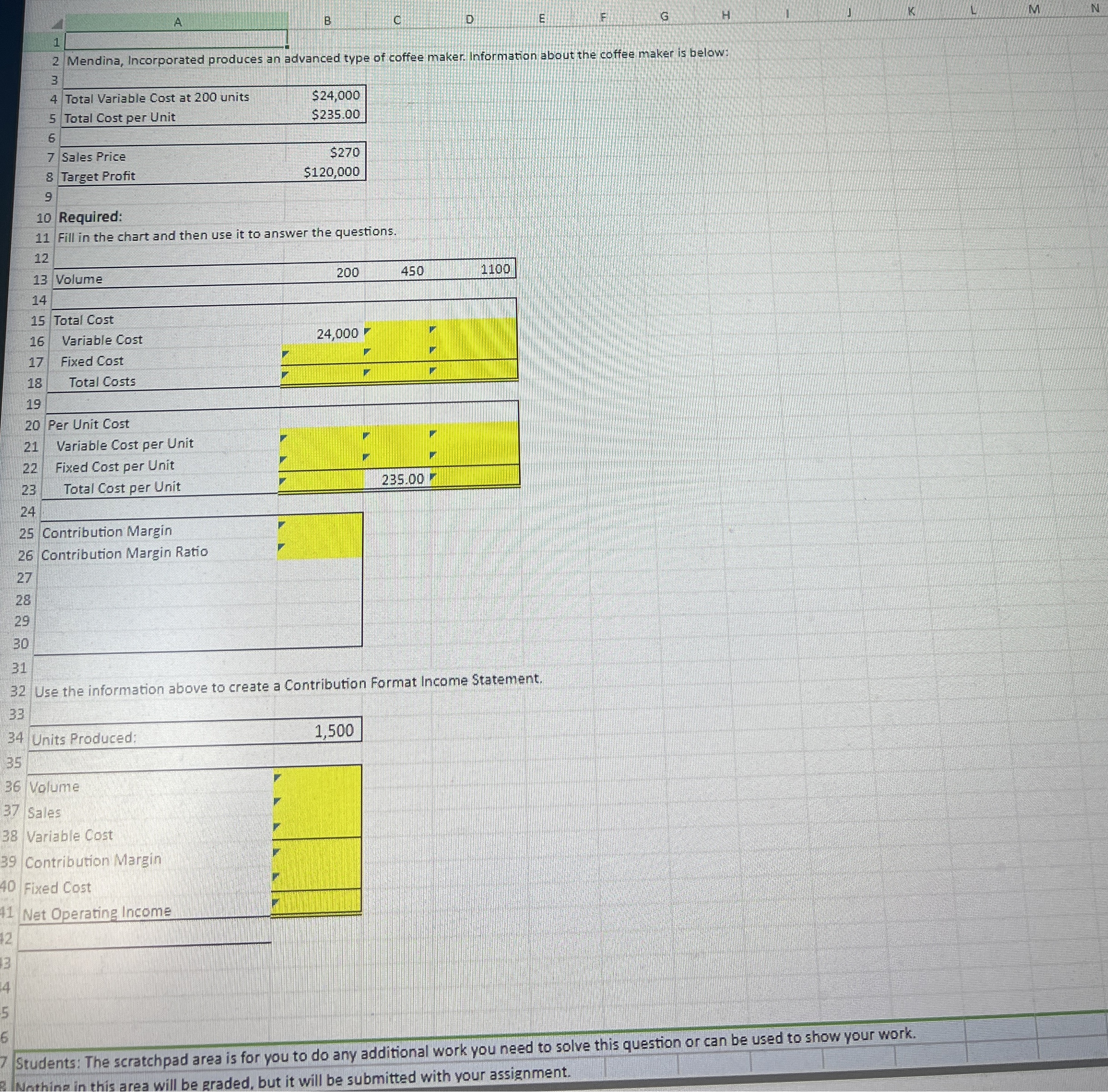 Please Help by showing excel equation or regular