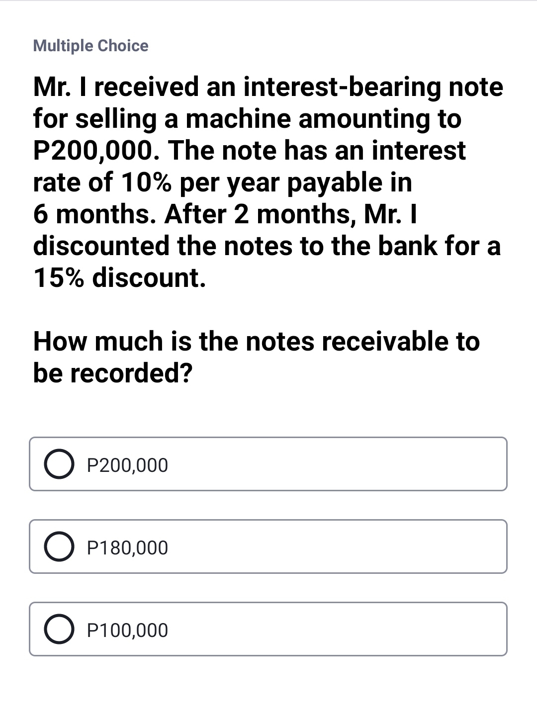 Please answer the screenshot. Multiple Choice Mr.