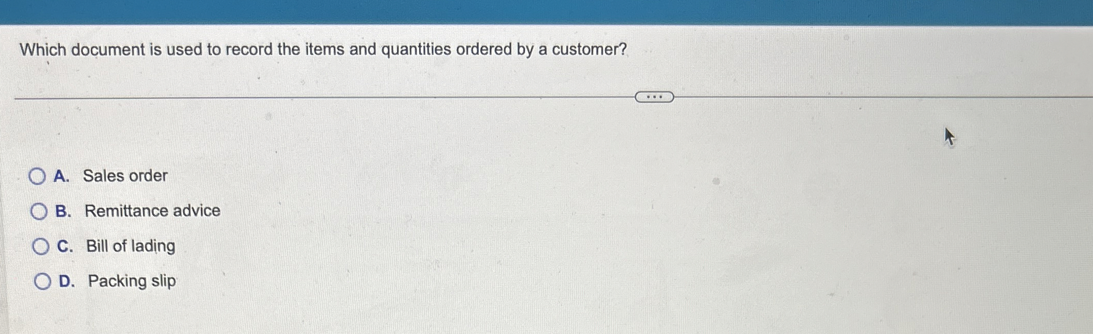 Which document is used to record the items and