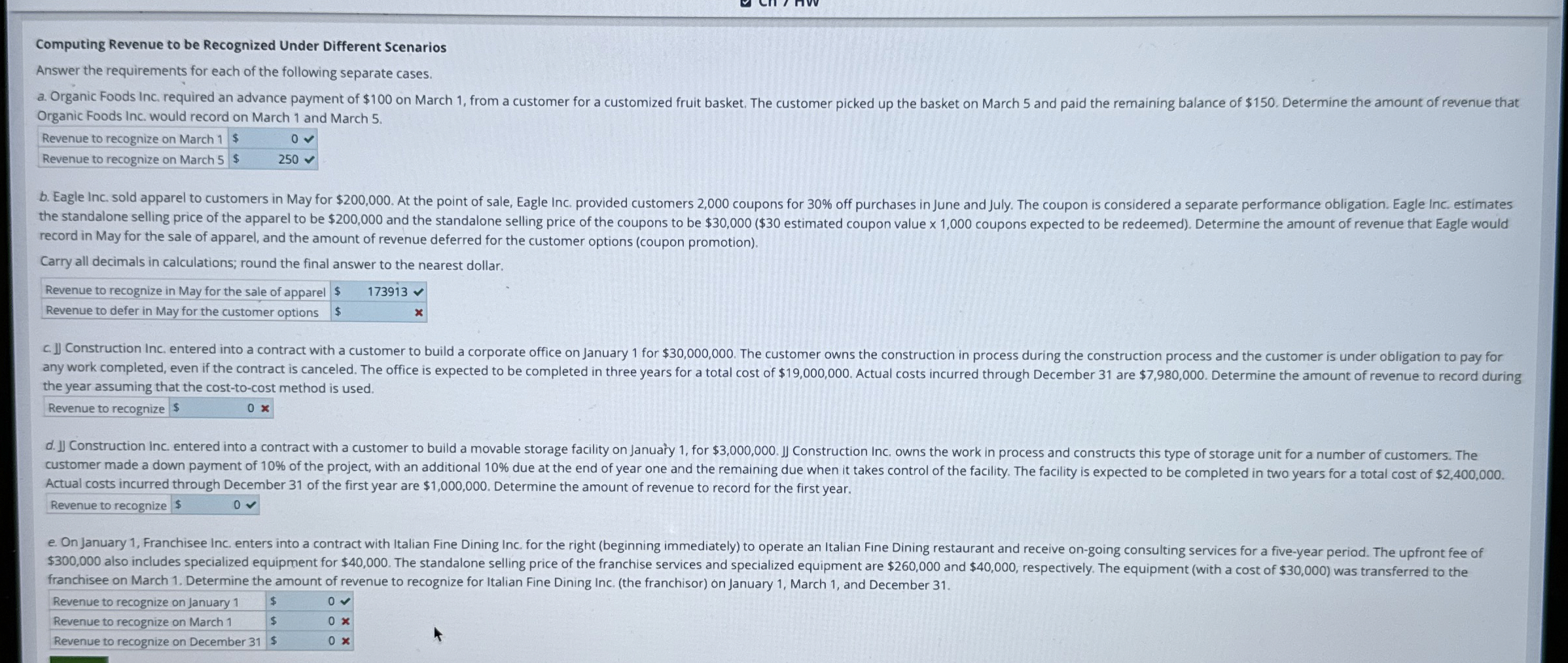 Computing Revenue to be Recognized Under