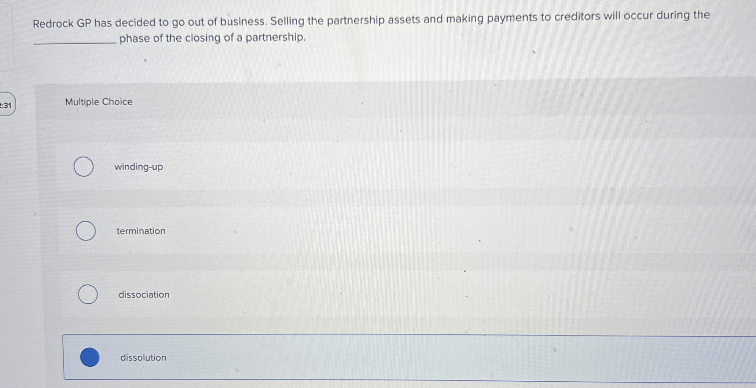 Redrock GP has decided to go out of business.