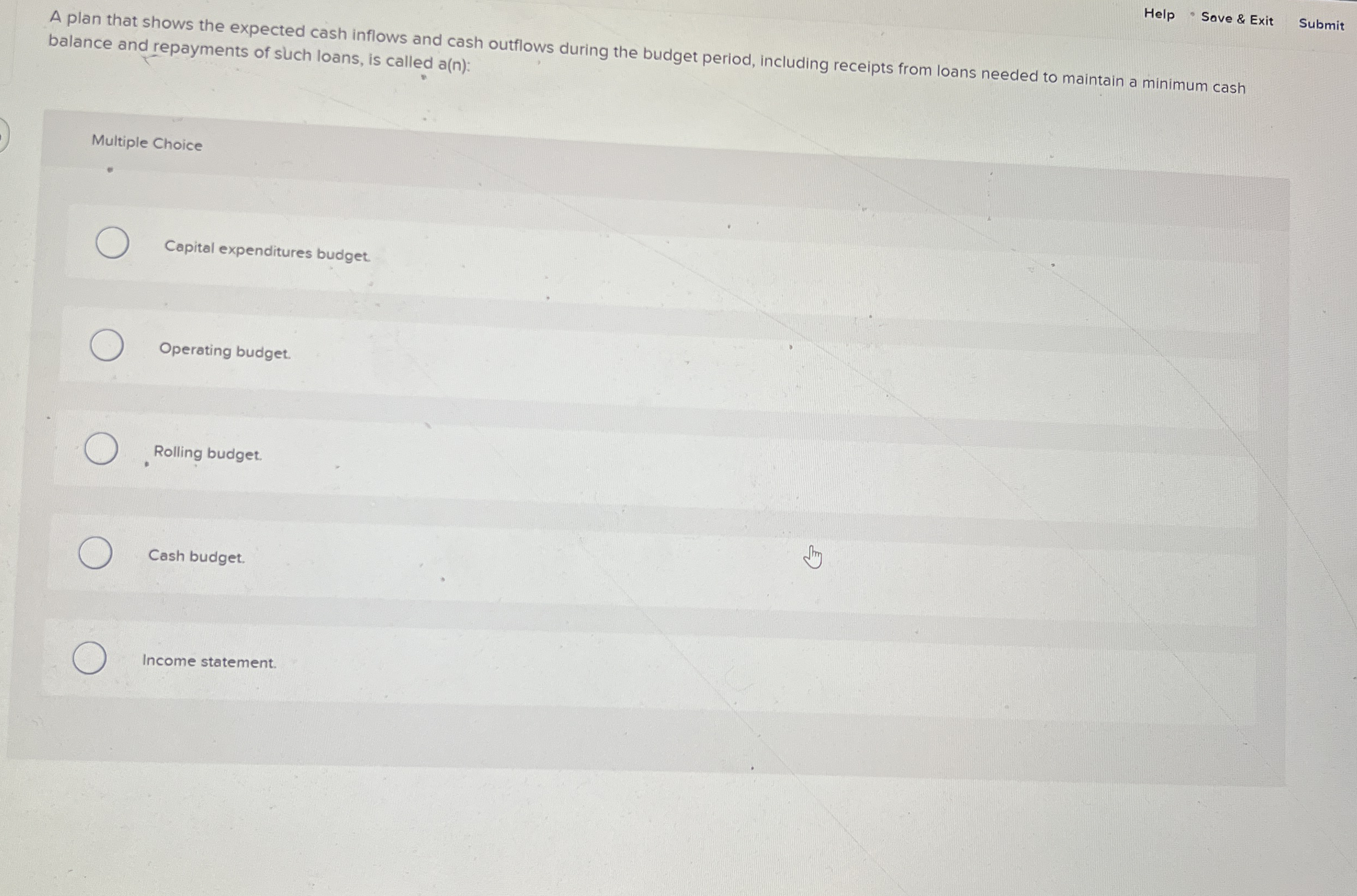 Help Save & Exit Submit balance and repayments of