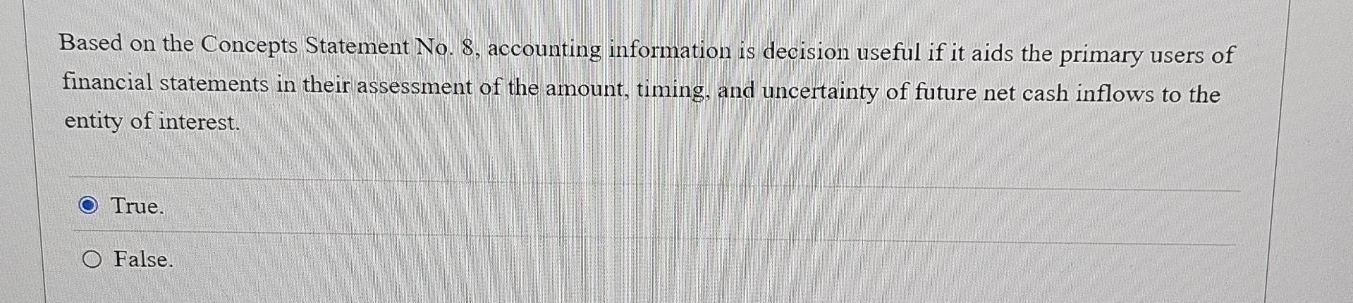 Based on the Concepts Statement No . 8 ,