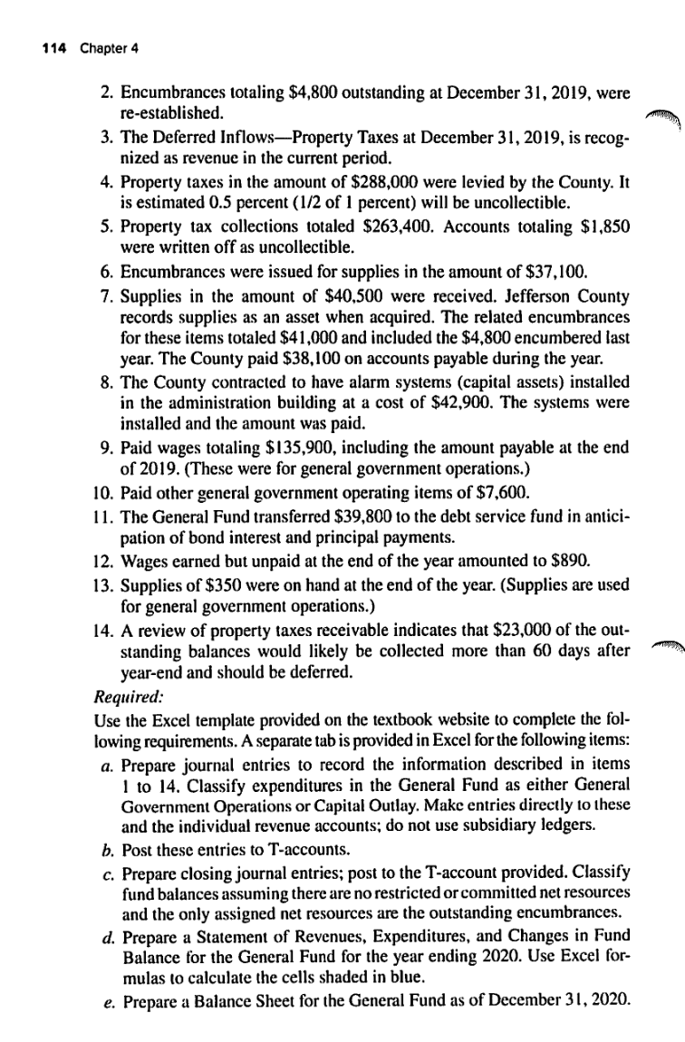 Excel-Based Problems 4-l 1. Jefferson County's