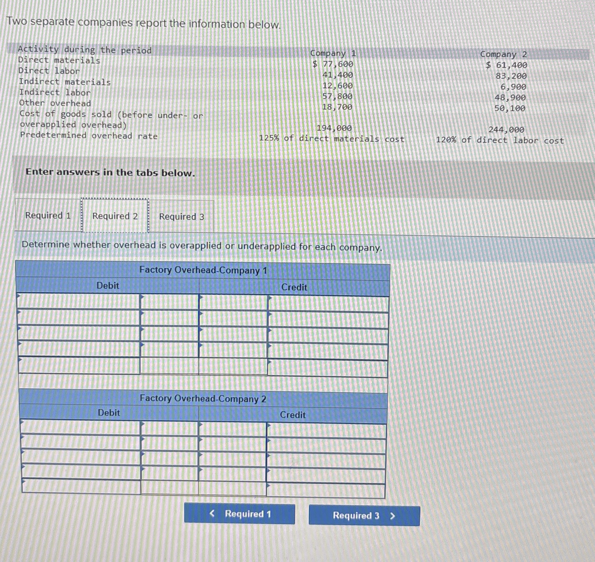 Two separate companies report the information