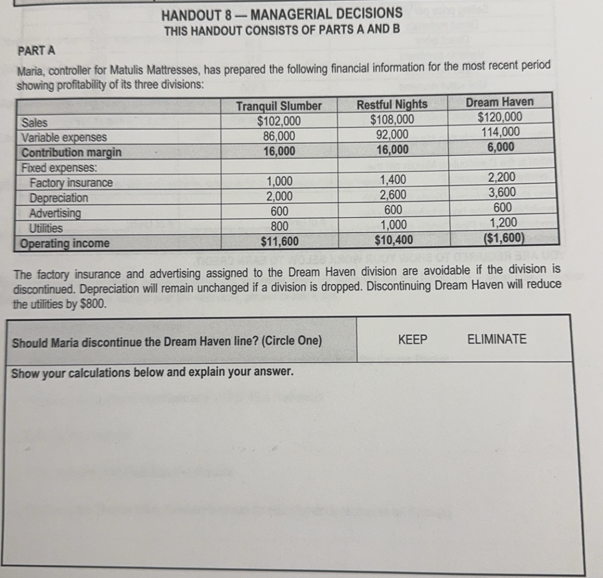 CHAPIER 6 VARIANCES - PRACTICE PROBLEMS (