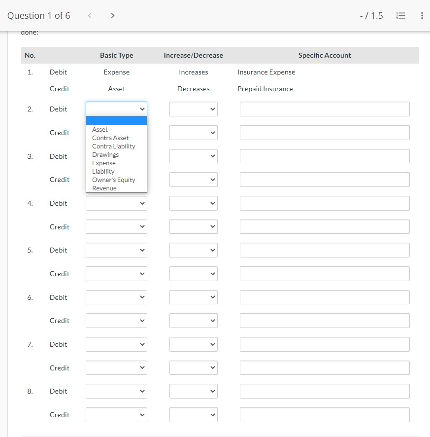 Question 1 of6 > 41.5 E View Policies Current