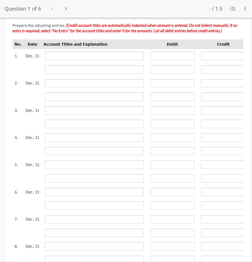 Question 1 of6 > 41.5 E View Policies Current