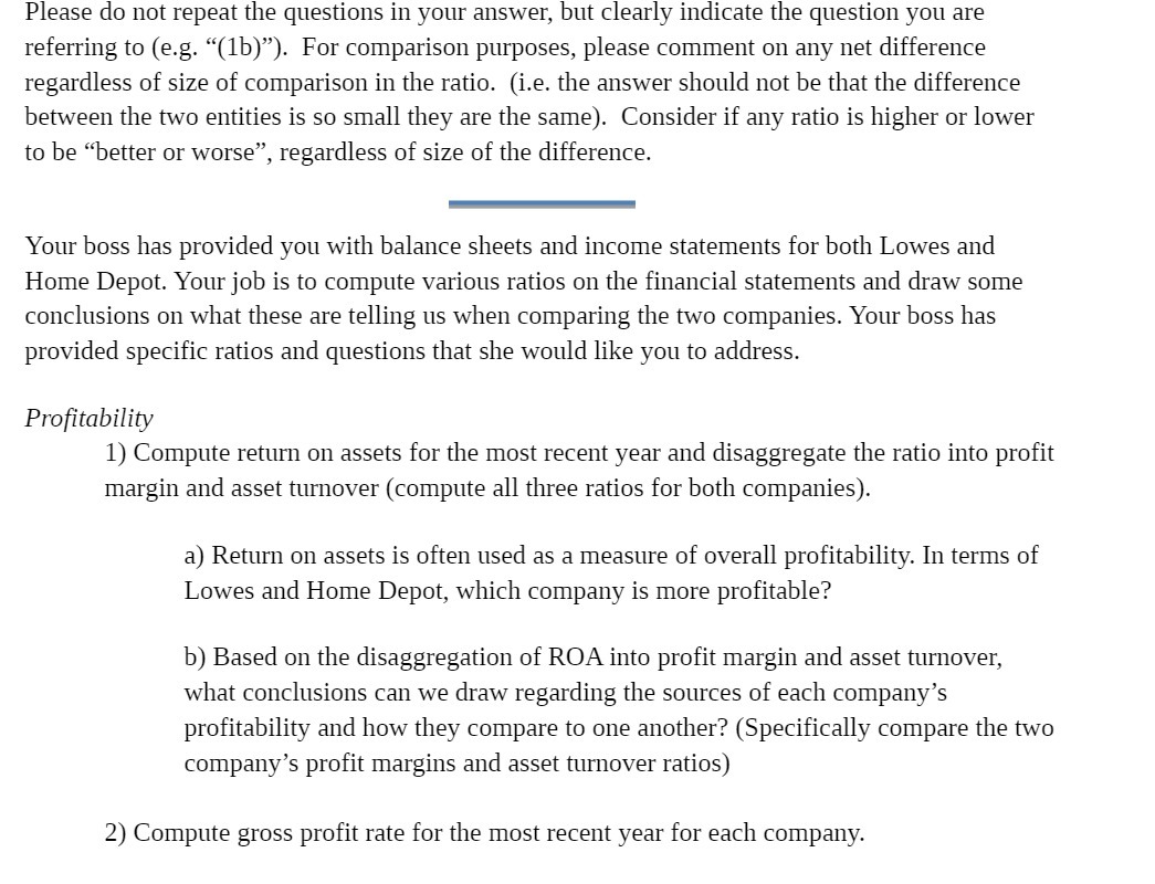 Please do not repeat the questions in your