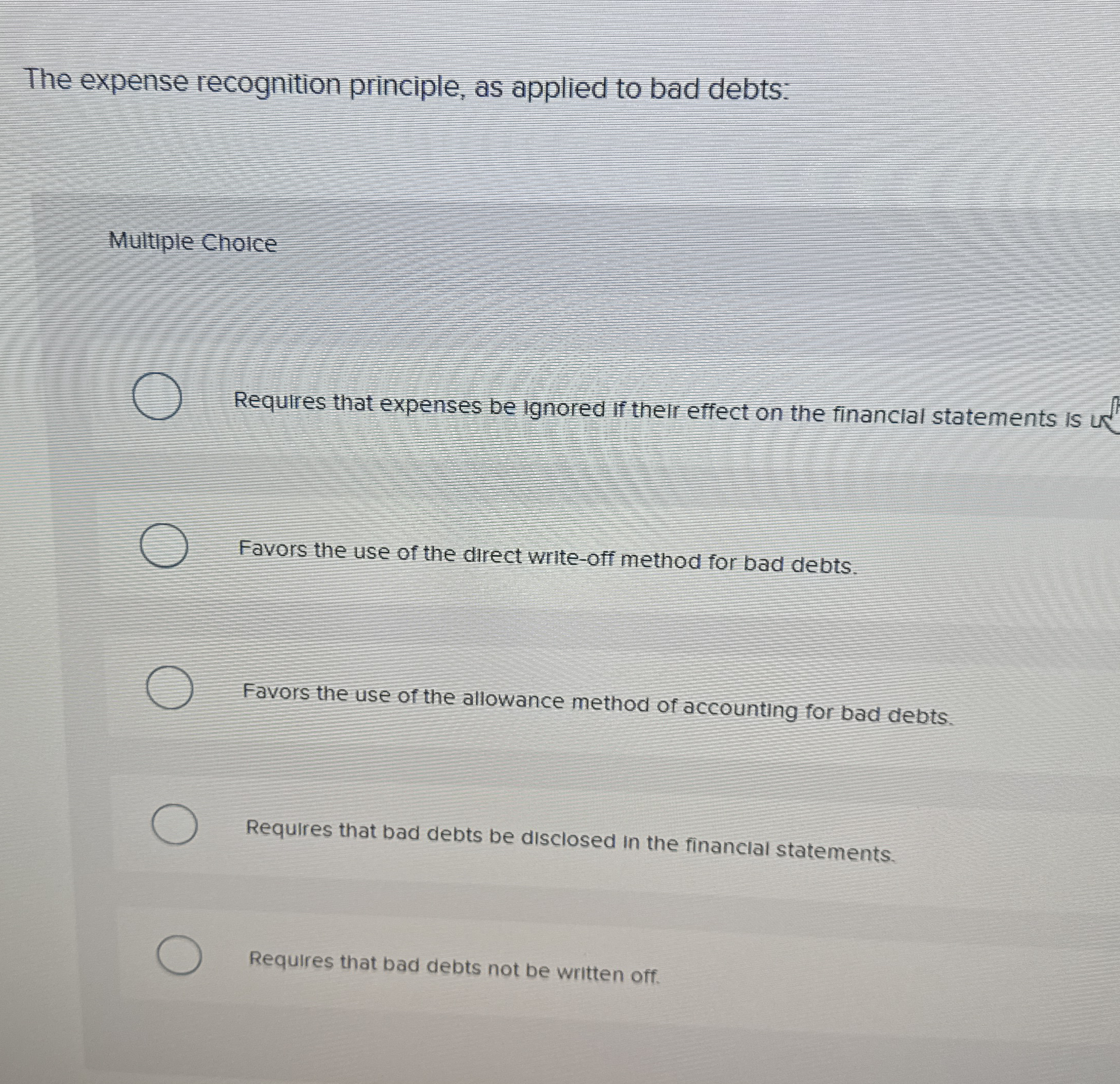 The expense recognition principle, as applied to