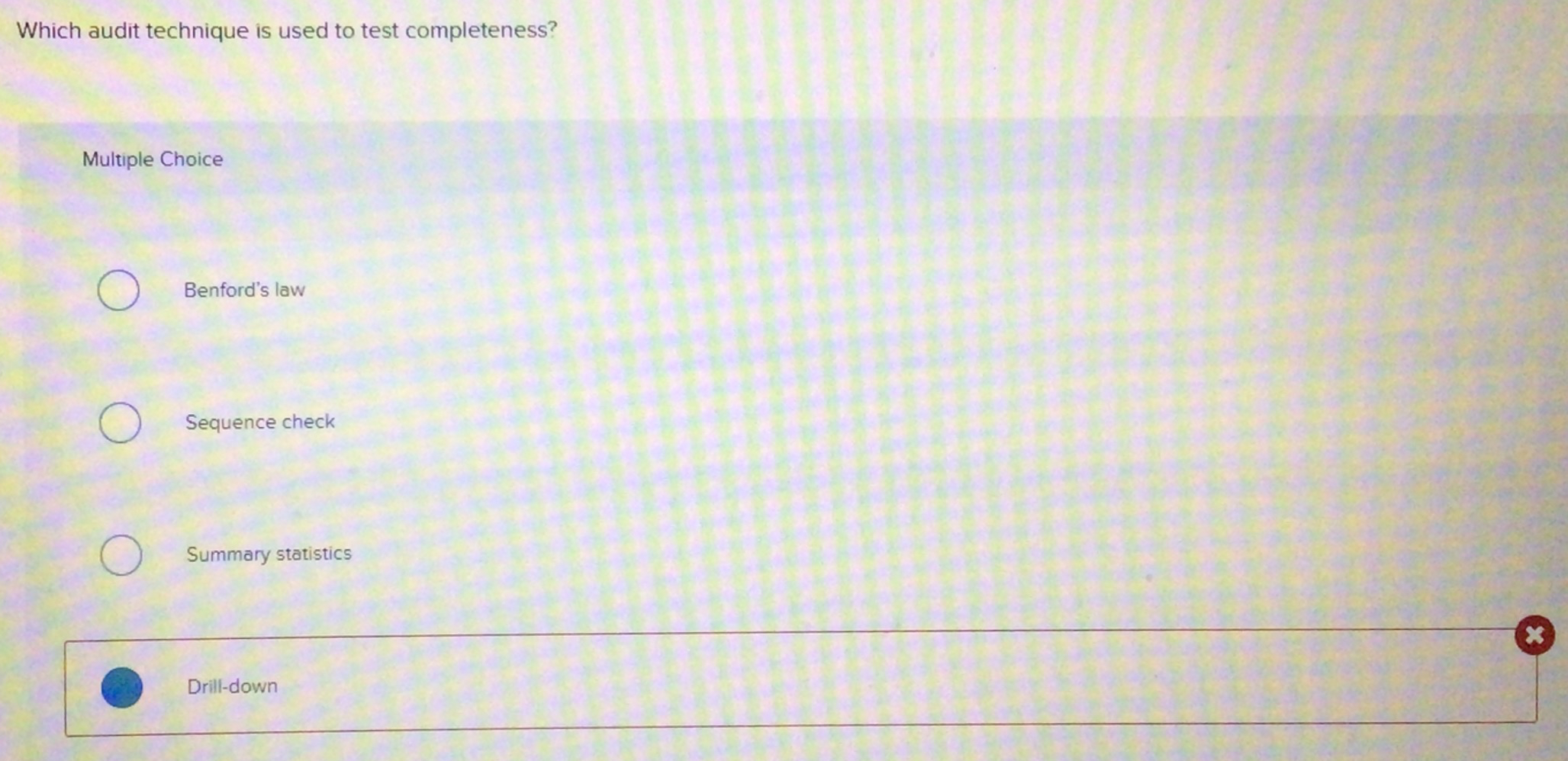 Which audit technique is used to test