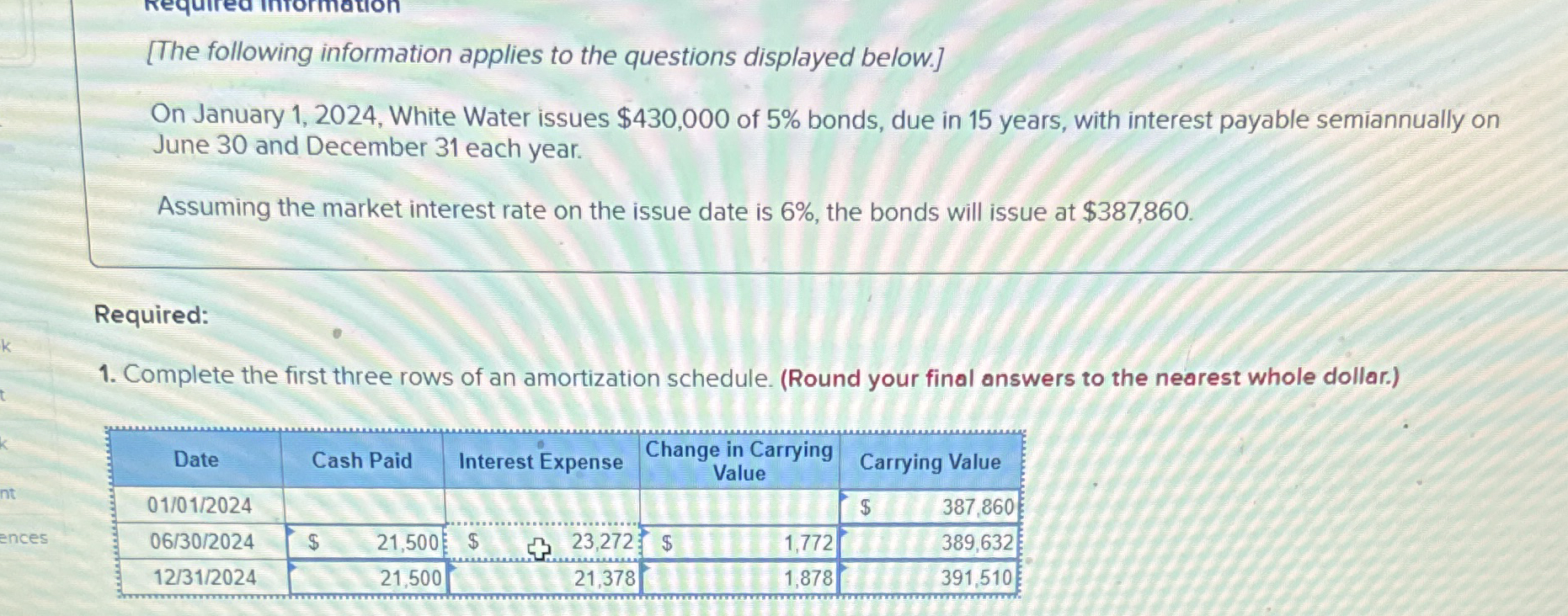 [ The following information applies to the