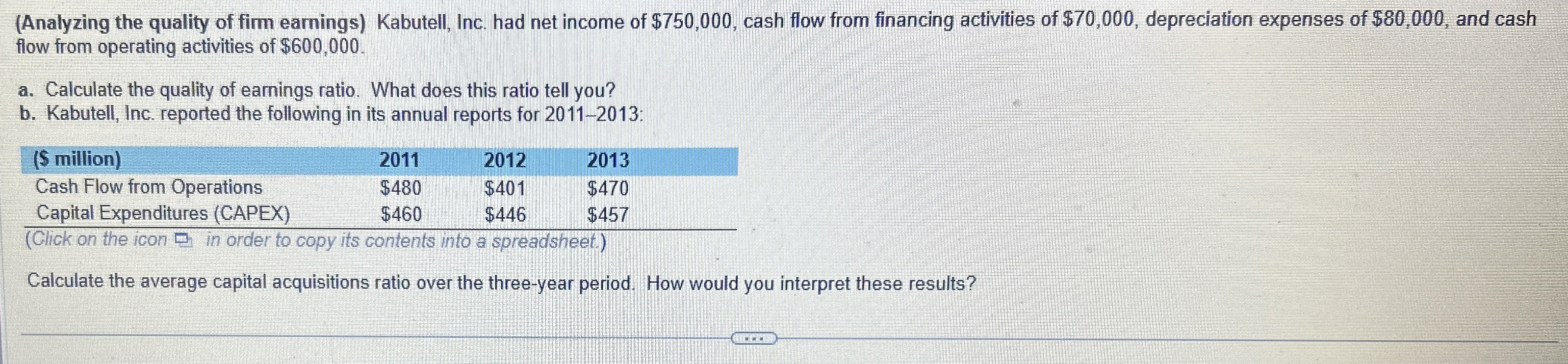 ( Analyzing the quality of firm earnings )