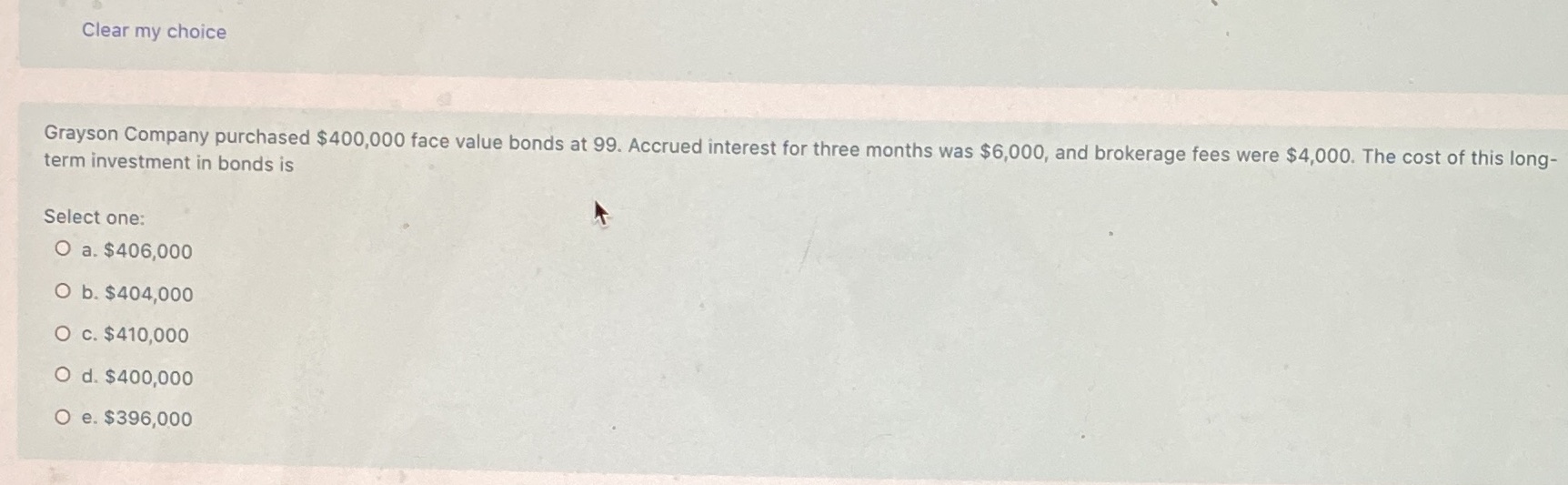 Clear my choice Grayson Company purchased