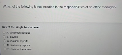 Which of the following is not included in the