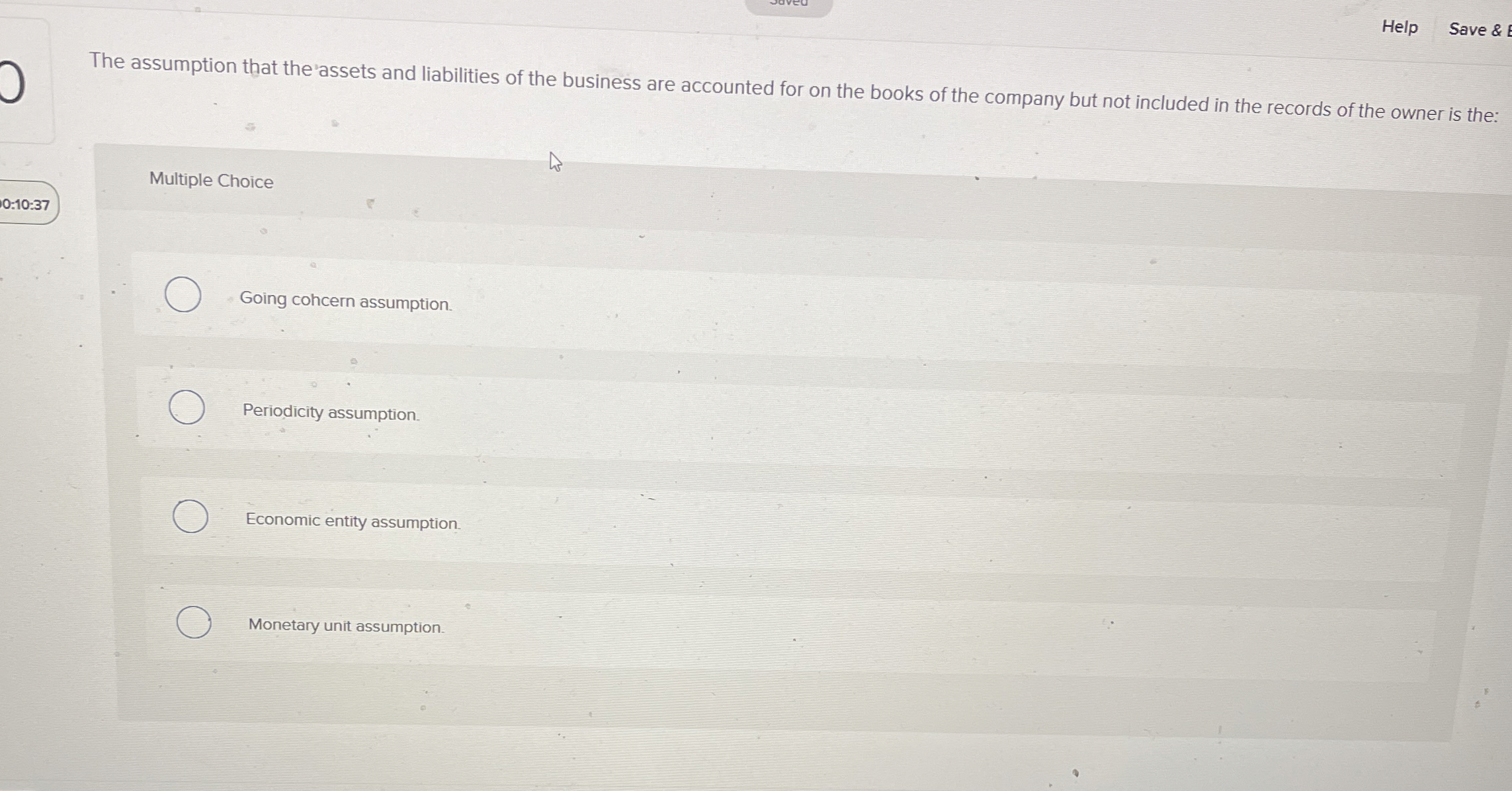 Help Save & The assumption that the'assets and