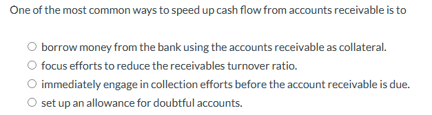 One of the most common ways to speed up cash flow