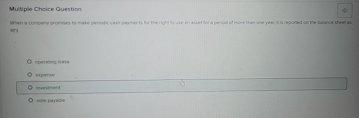 Multiple Choice Question When a company promises