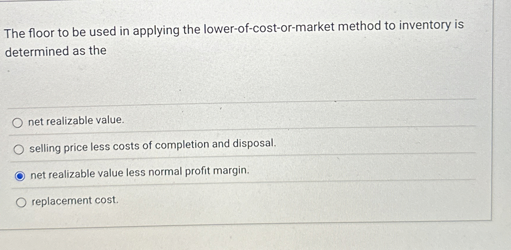 The floor to be used in applying the lower - of -