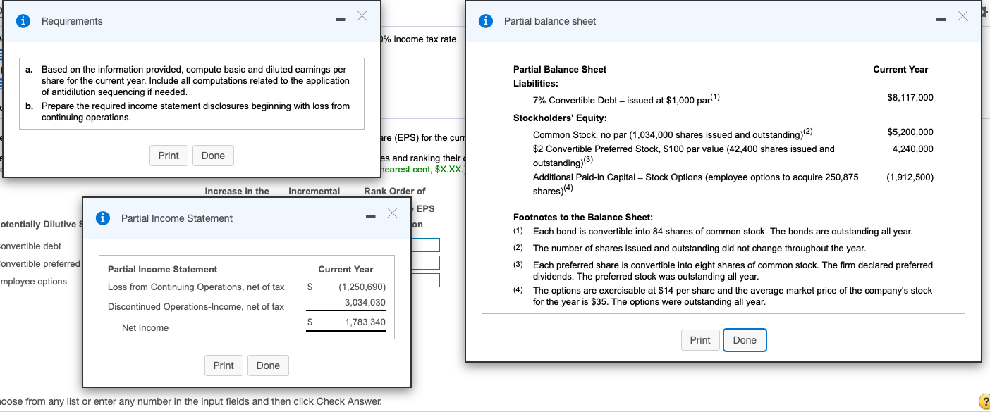 a. Based on the informationprovided, compute