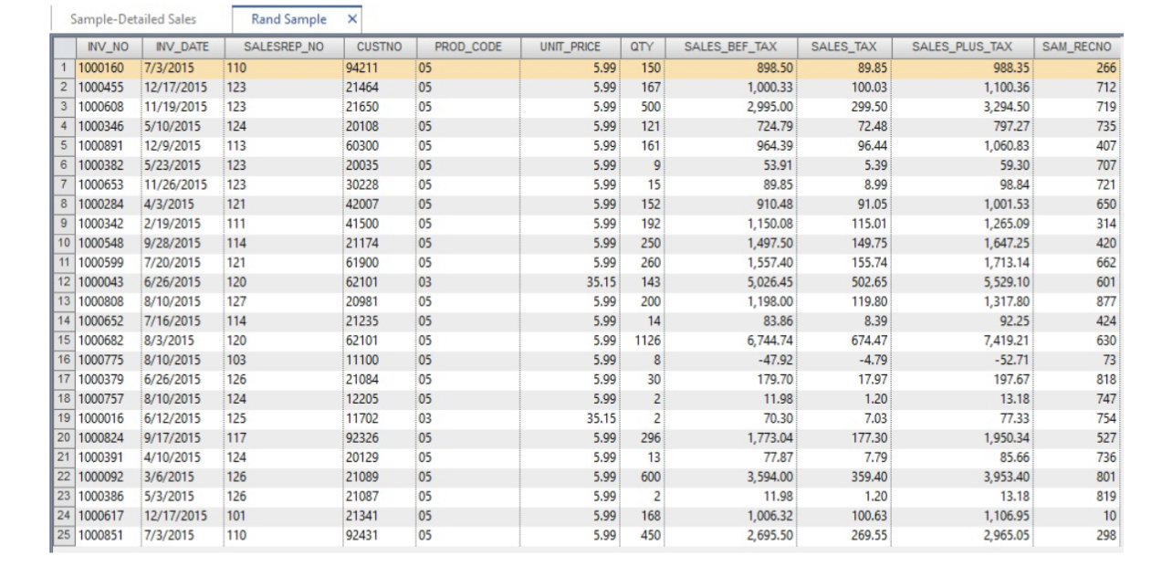 IDEA is able to generate a random sample. Watch