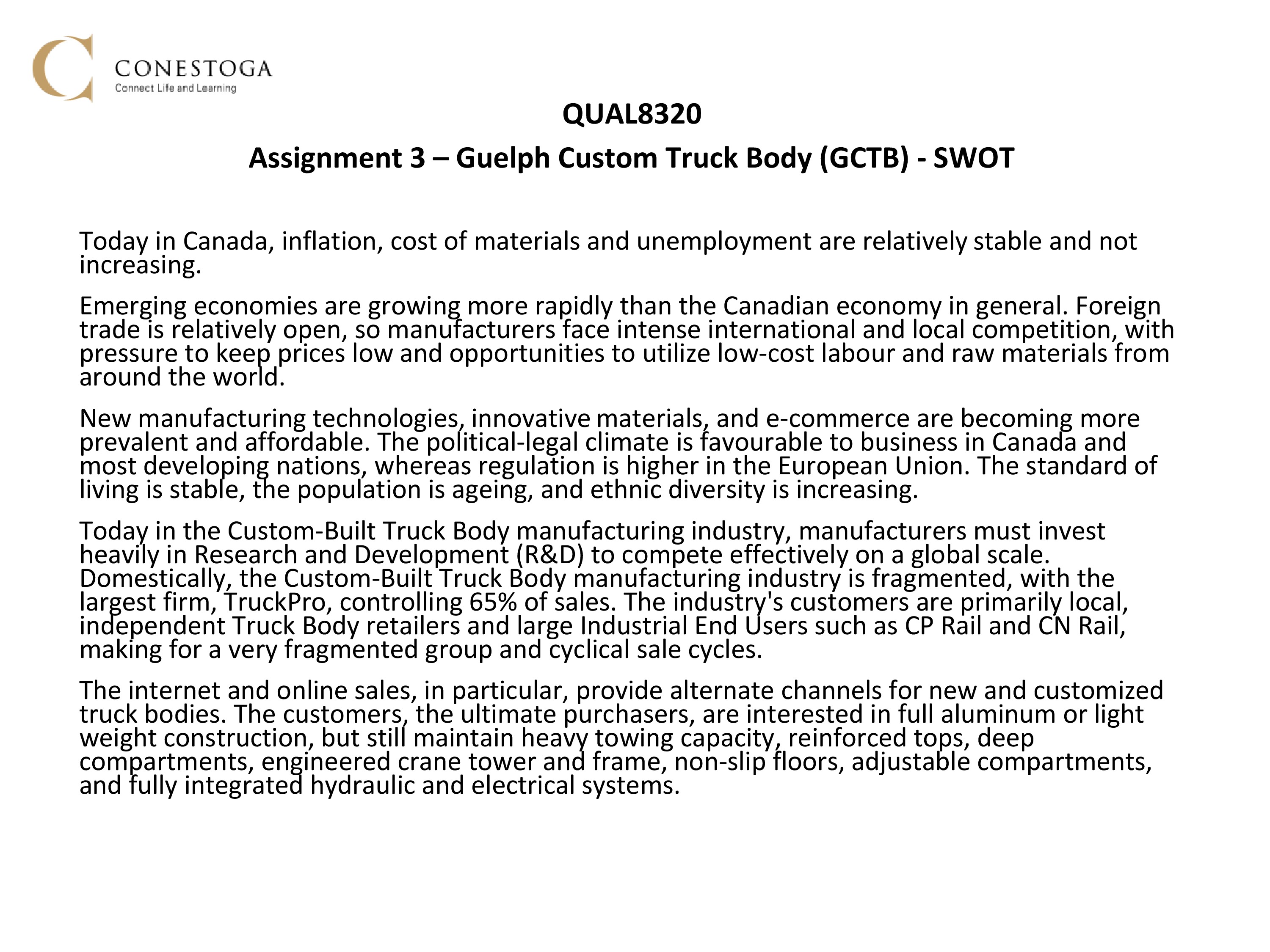 C CONESTOGA Connect Life and Learning QUAL8320