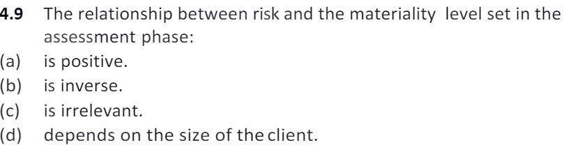 4.9 The relationship between risk and the