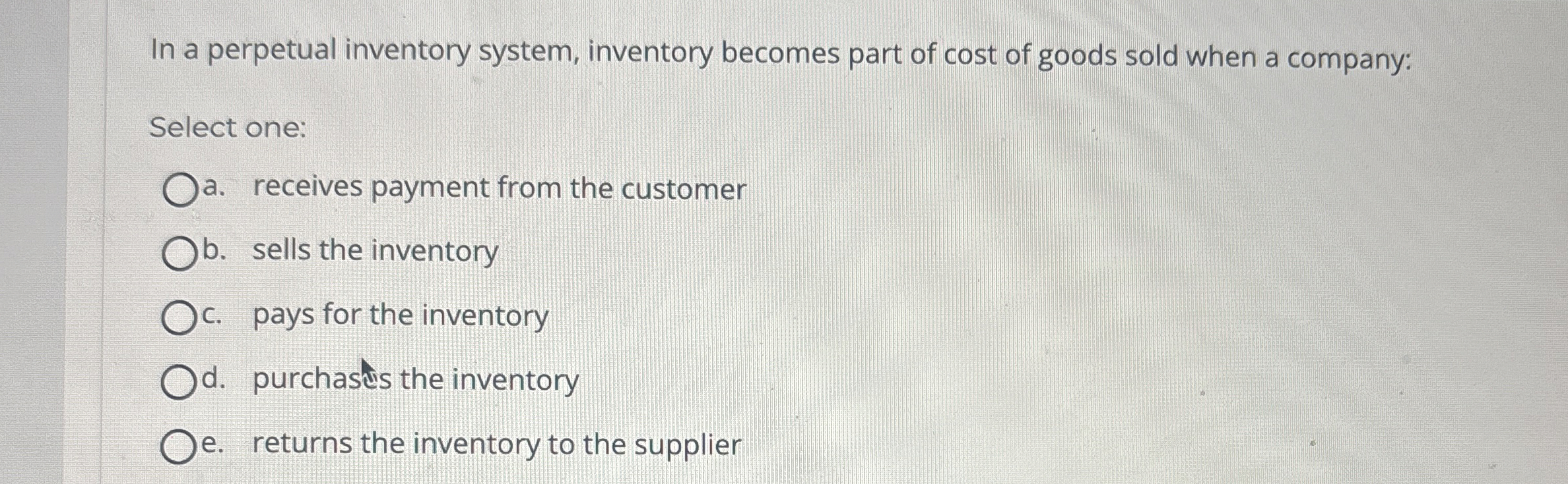 In a perpetual inventory system, inventory