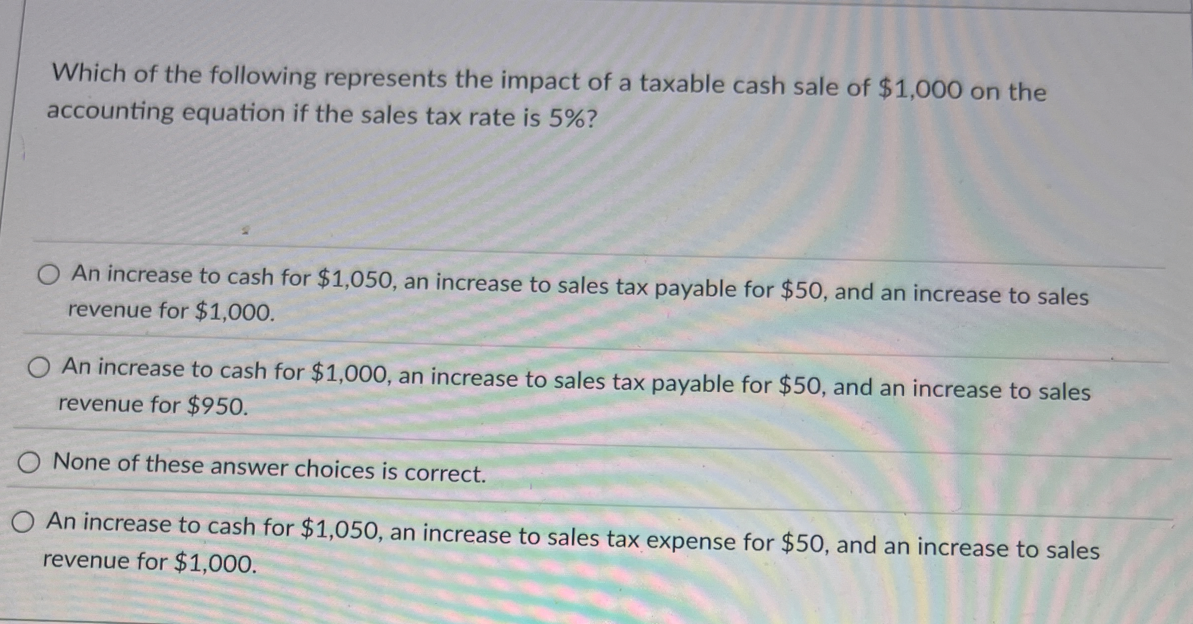 Which of the following represents the impact of a