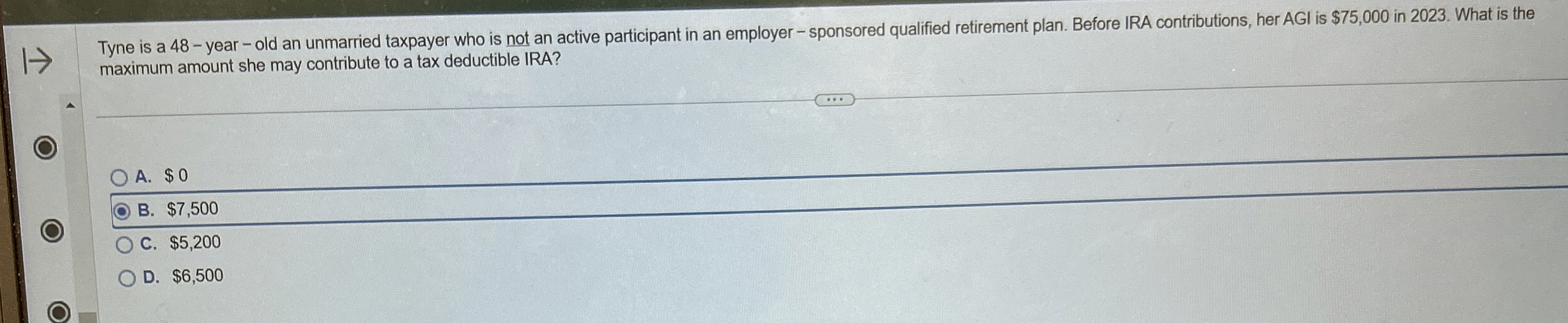 Tyne is a 4 8 - year - old an unmarried taxpayer