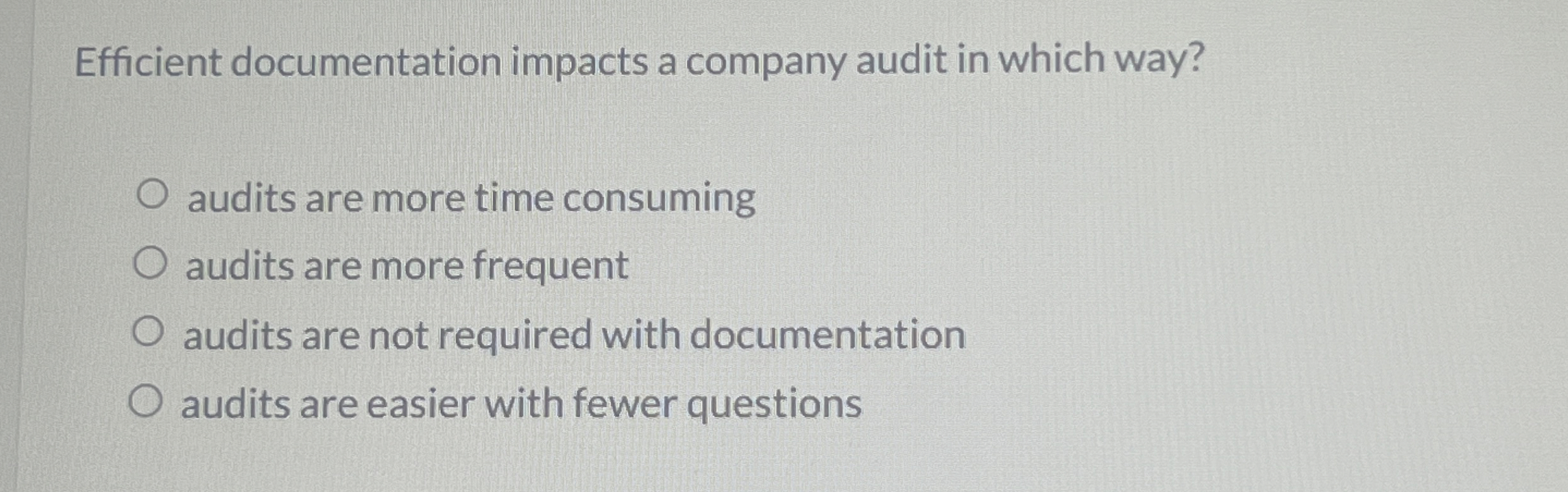 Efficient documentation impacts a company audit