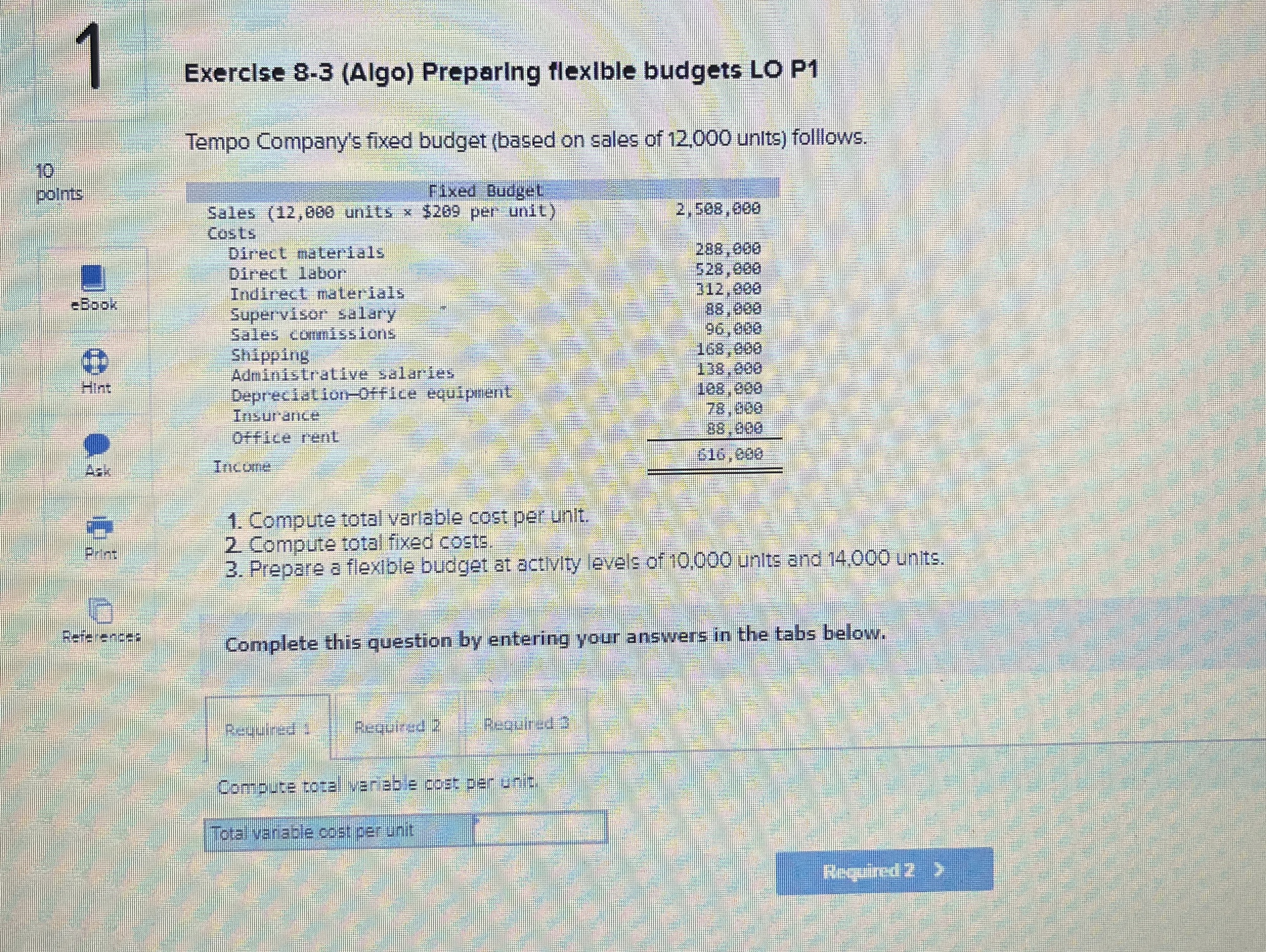 1 Exerclse 8 - 3 ( Algo ) Preparing flexlble