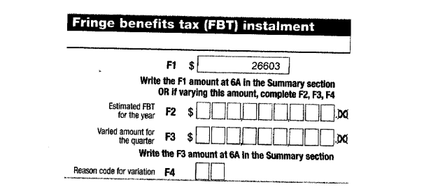 Fringe Benefits Tax Variation Adjustment Port