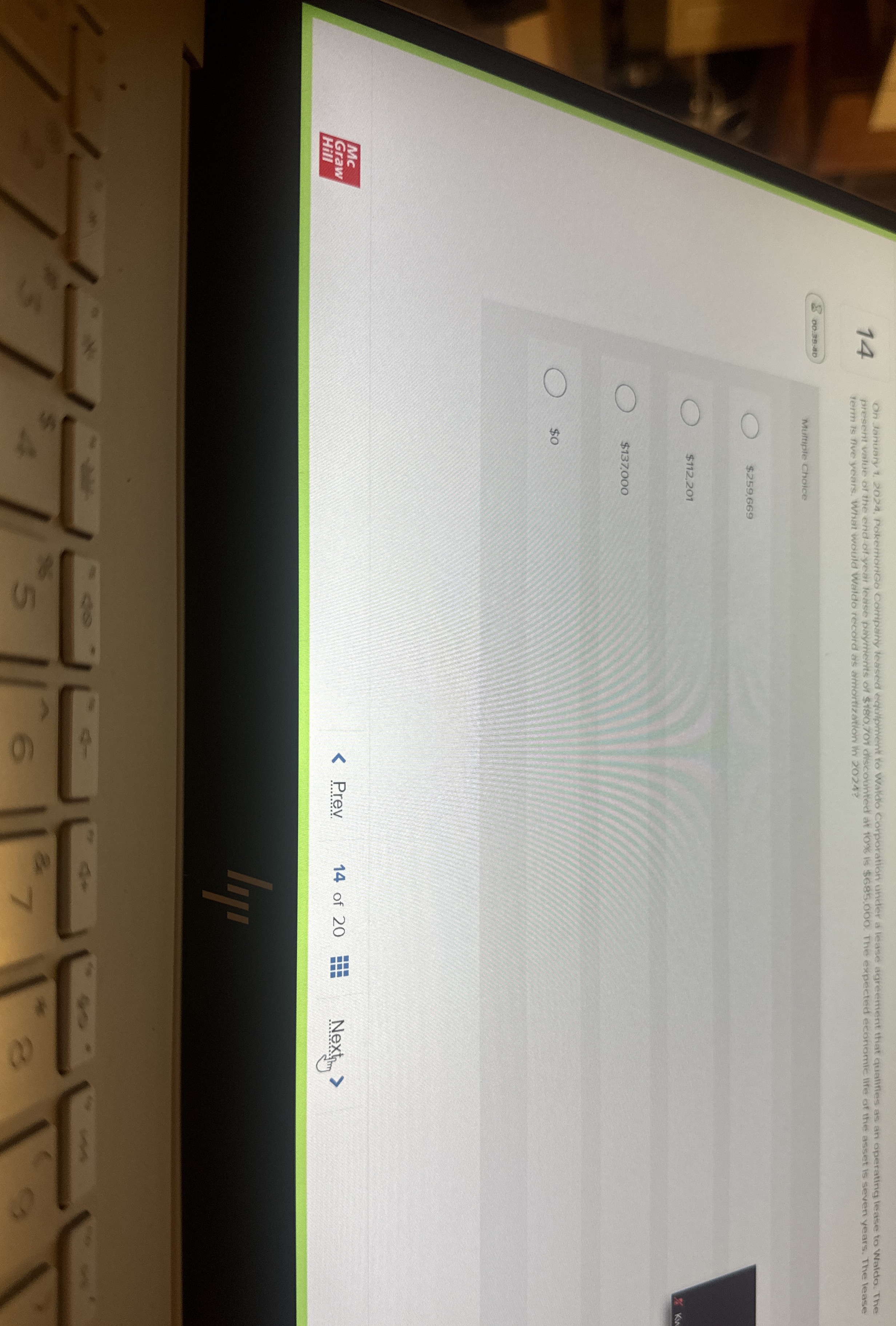 1 4 ferm is five years. What would Waldo record a