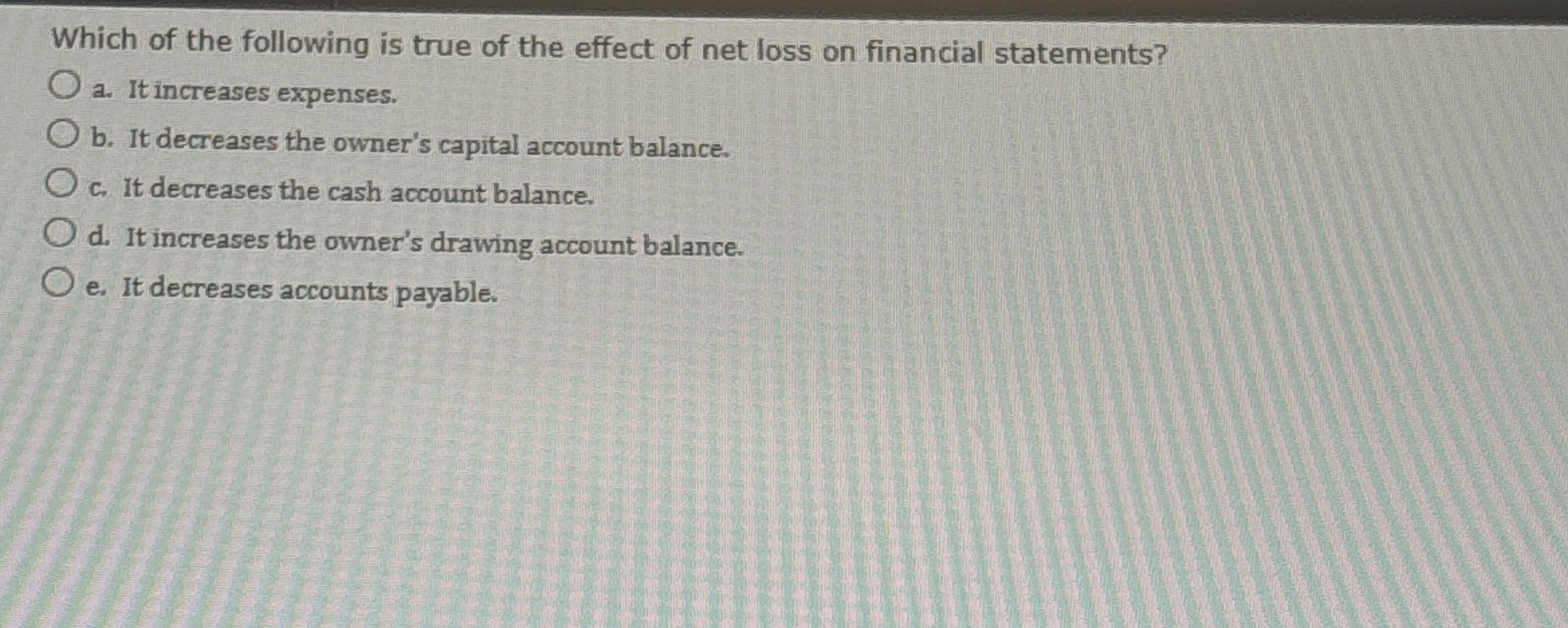 Which of the following is true of the effect of