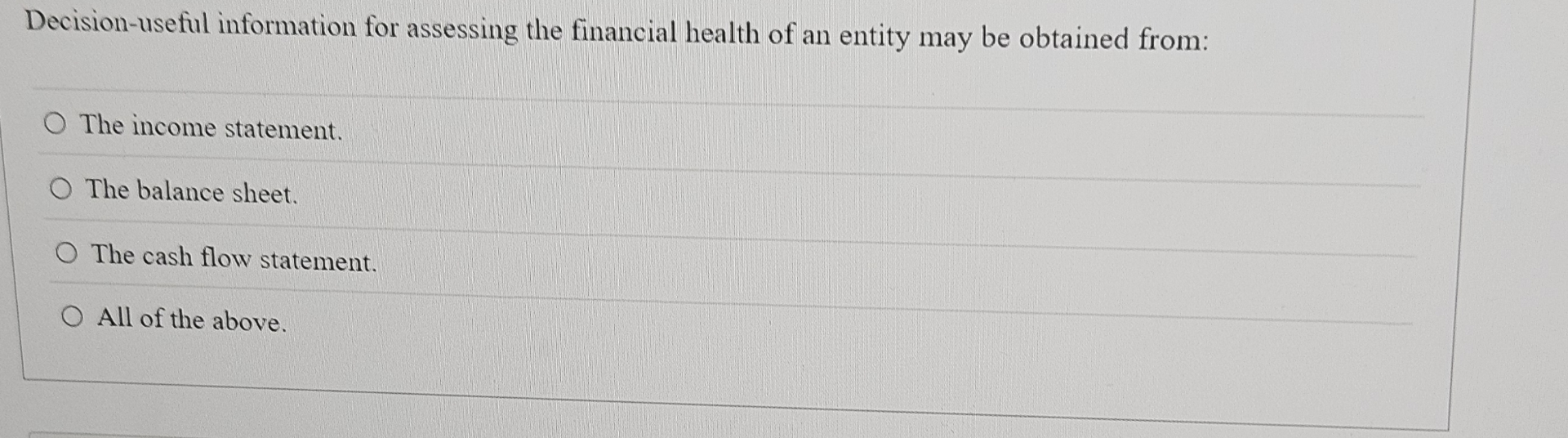 Decision - useful information for assessing the