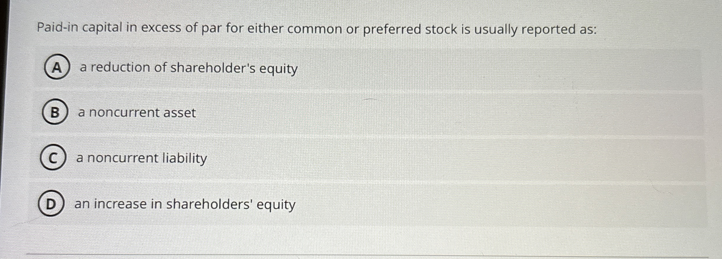 Paid - in capital in excess of par for either