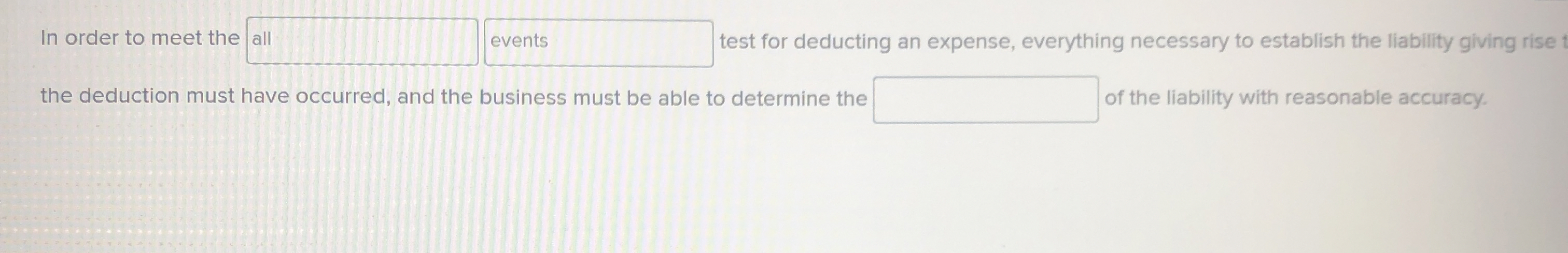 In order to meet the all events test for