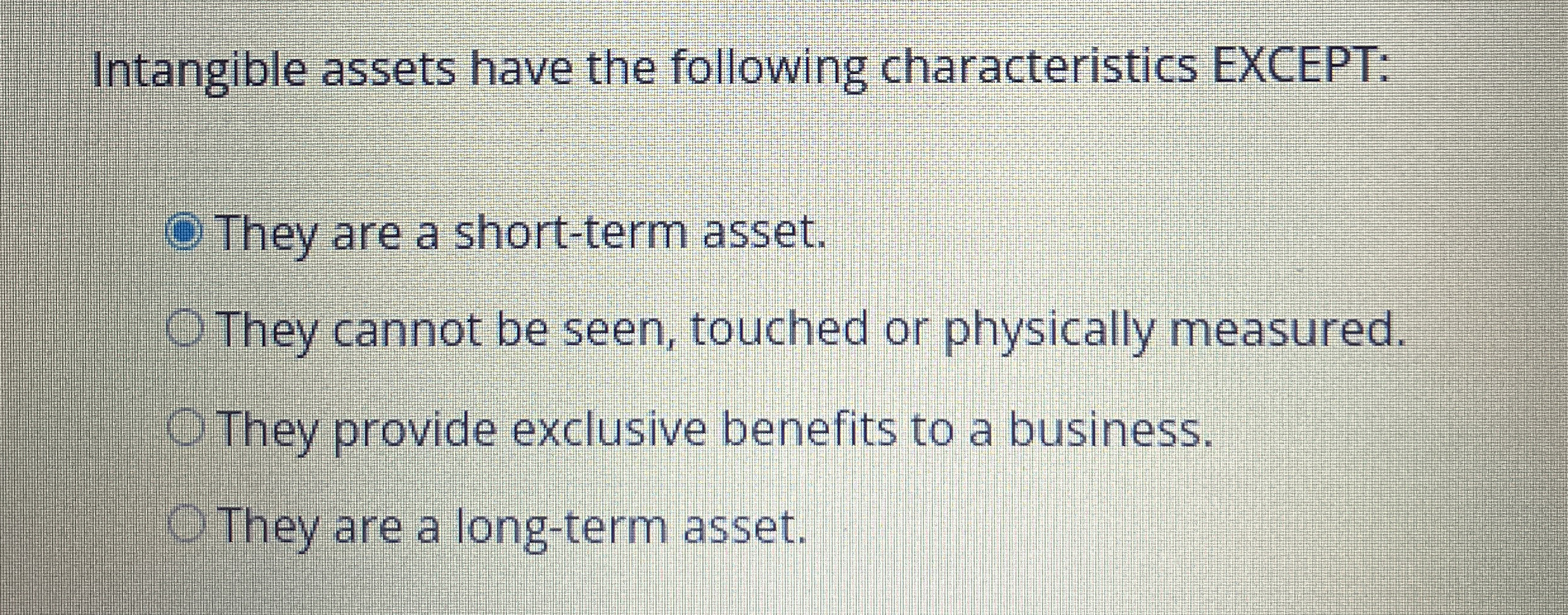 Intangible assets have the following