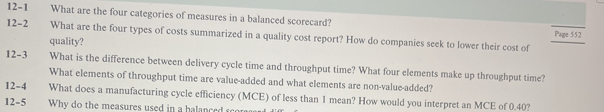 1 2 - 1 What are the four categories of measures