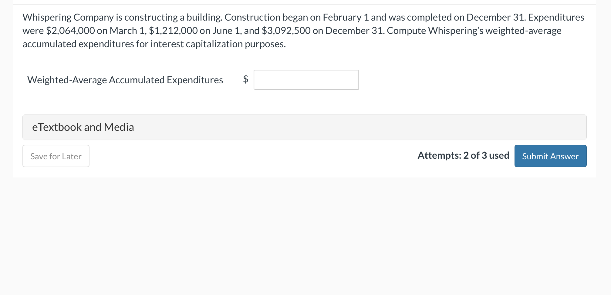 Whispering Company is constructing a building.