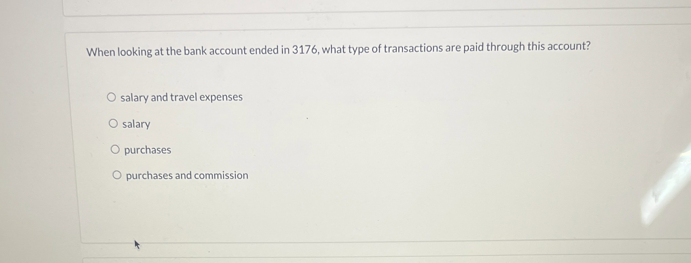 When looking at the bank account ended in 3 1 7 6