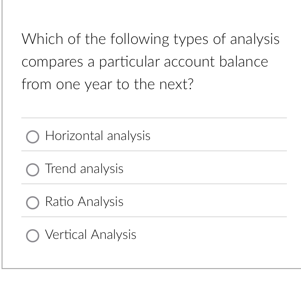 Which of the following types of analysis compares