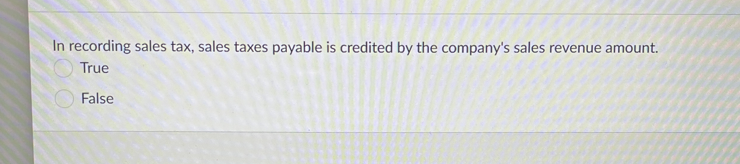 In recording sales tax, sales taxes payable is