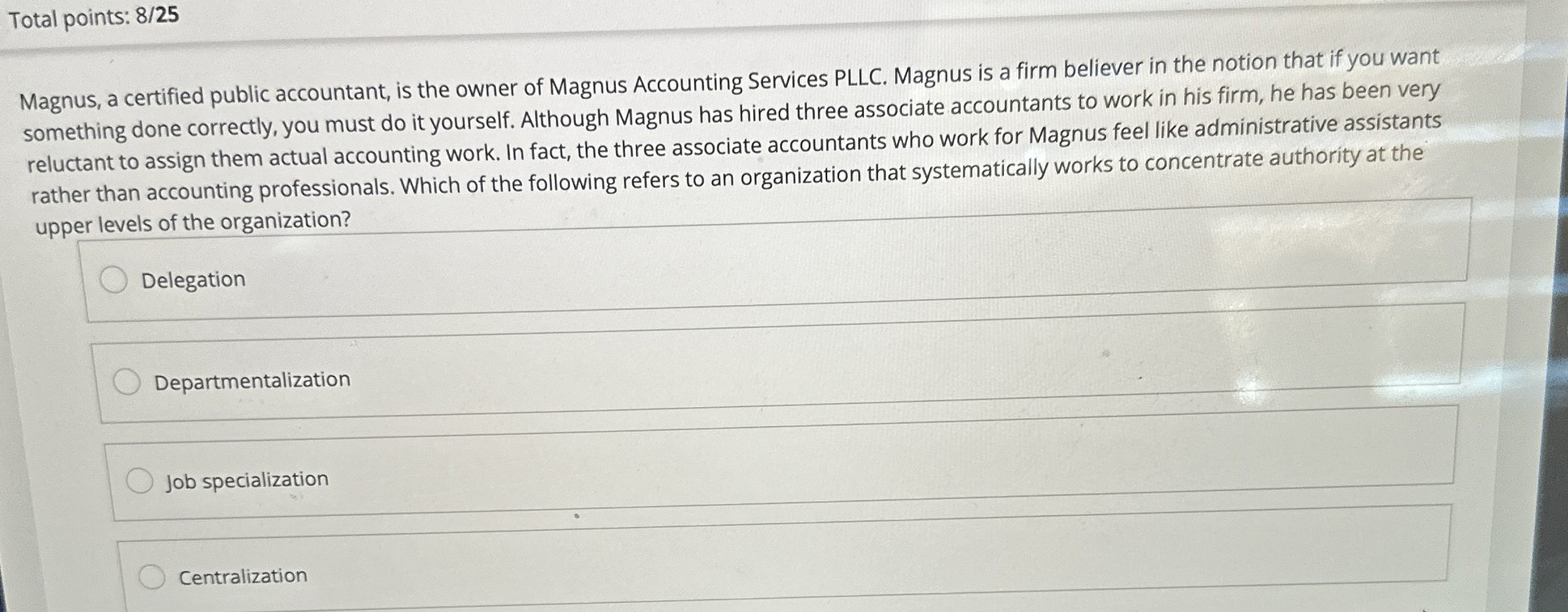 Total points: 8 2 5 Magnus, a certified public