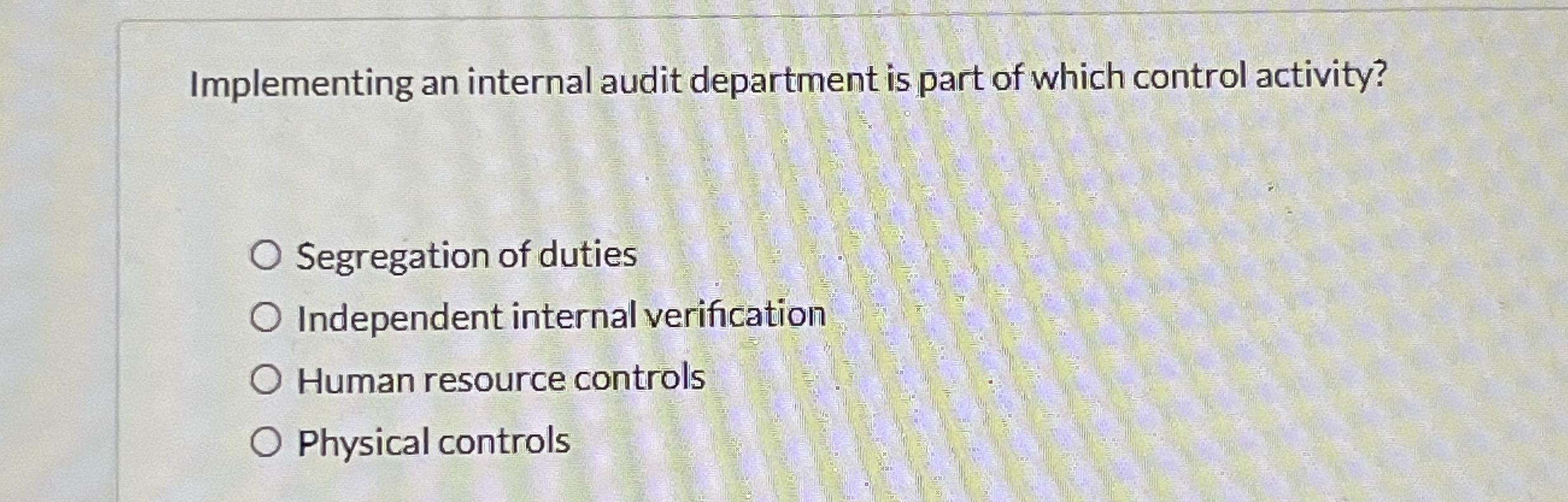 Implementing an internal audit department is part