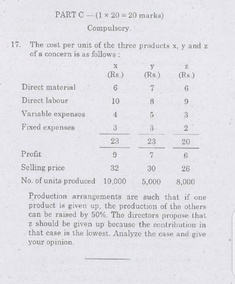 solve plzz PART C - (1 x 20 = 20 marks)