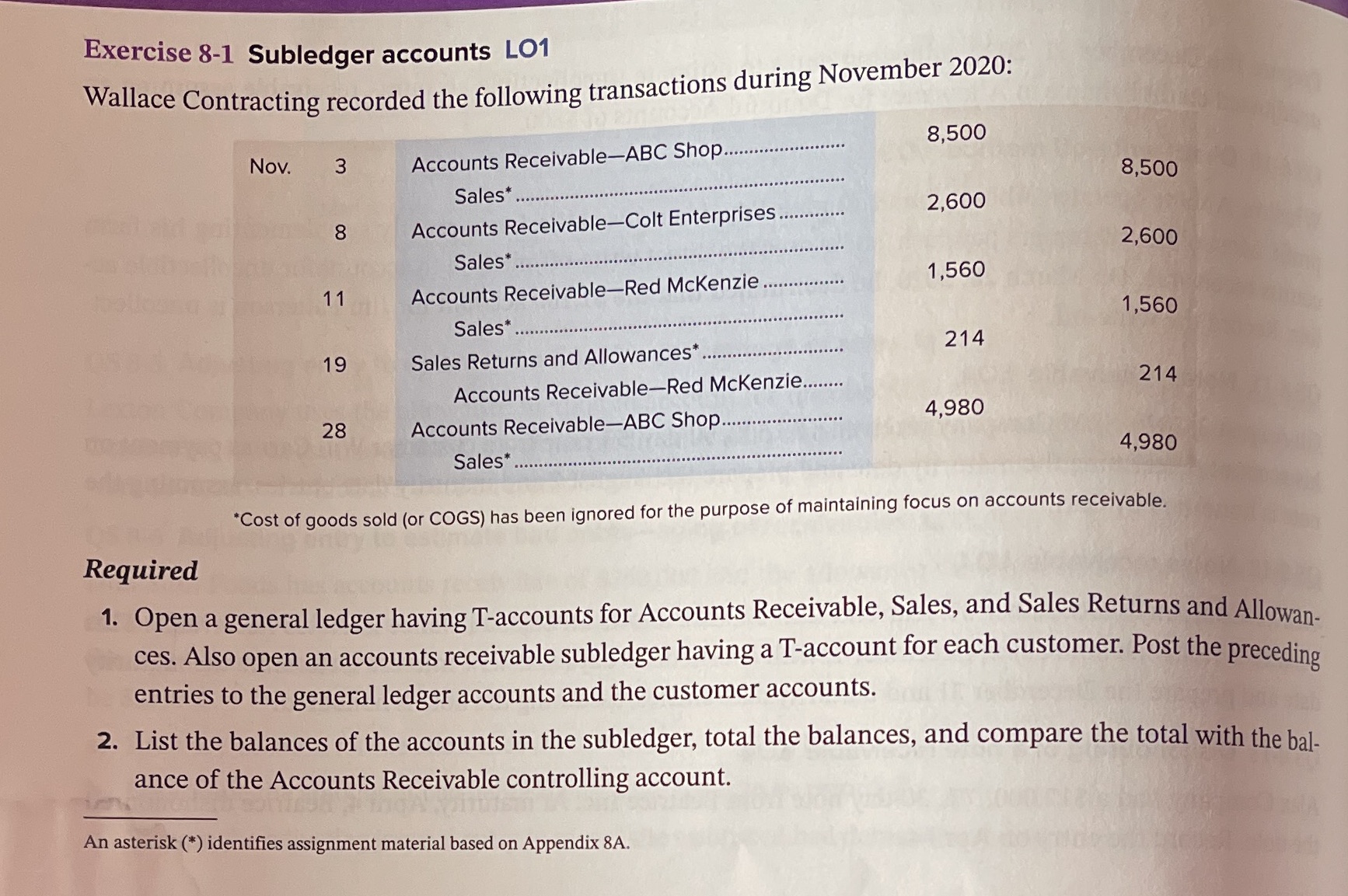 Please help me with ex.8-1 thank you Exercise 8-1