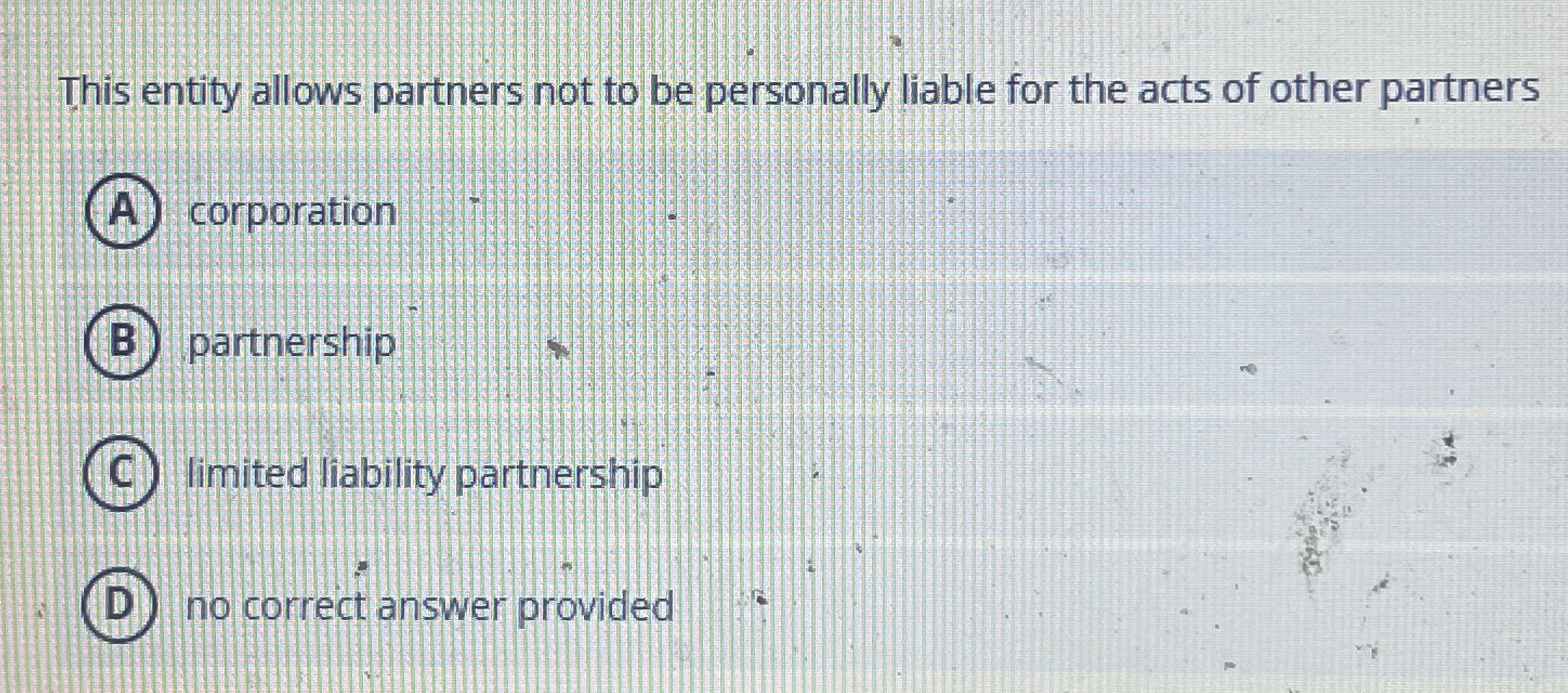 This entity allows partners not to be personally